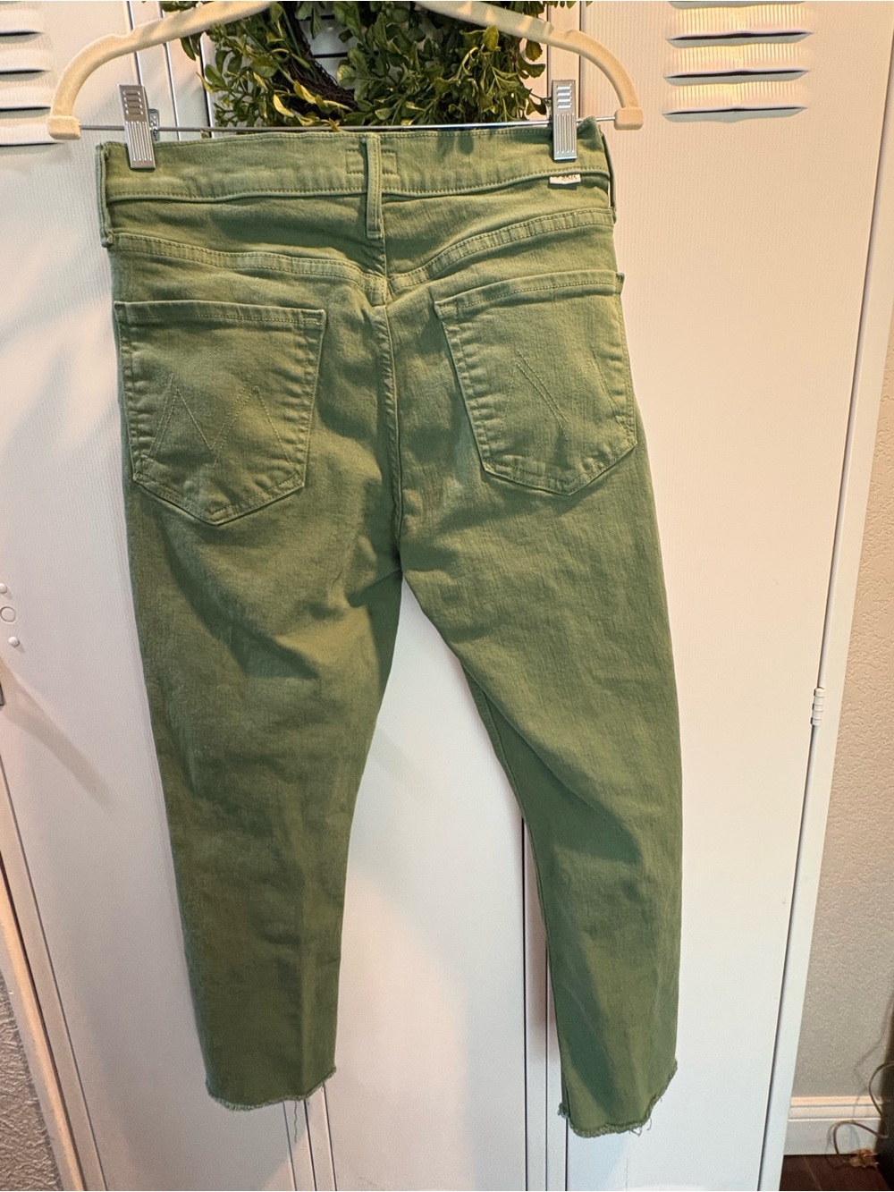 MOTHER Denim The Mid Rise Dazzler Ankle Fray Jeans Sz 30 Pretty Green - Picture 3 of 6